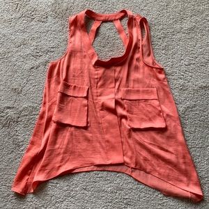 BCBG orange satin swing top size SMALL